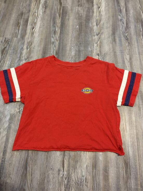 Dickies Tops - Dickies Crop T Shirt Women’s M Red Logo Striped Sleeve Y2K Skater Streetwear